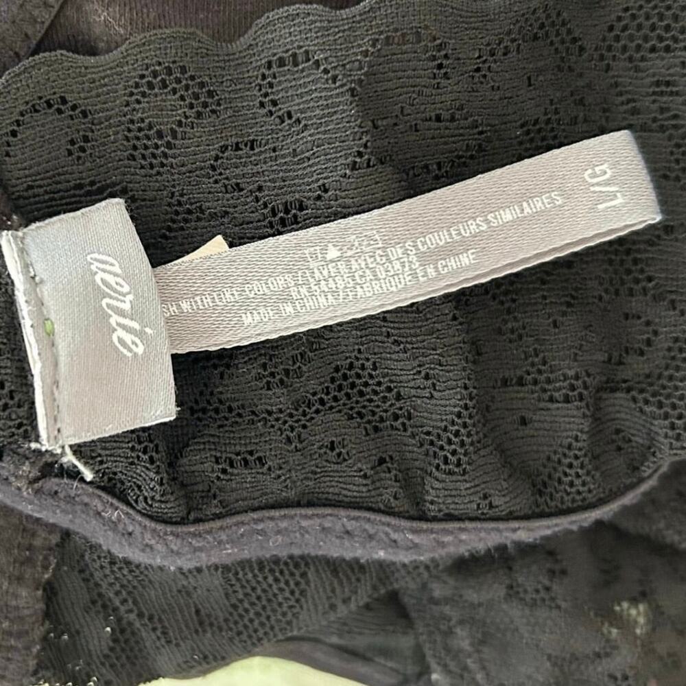 Aerie Lace Bralette Racerback Black Large - Picture 2 of 5